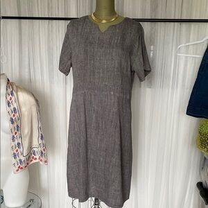 Heather Gray Sweetheart Neckline Sheath Midi Dress